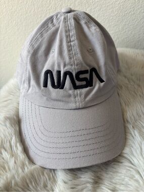 NASA Gray Worm Logo Baseball Cap